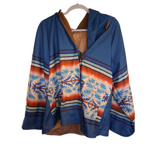 Beautiful Yellowstone Style Lined Coat Size S. Blues,gold, Browns